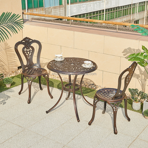 Thiết Kế Mới Đồ Nội Thất Ngoài Trời Bền Patio Bộ Bàn Ăn Khung Nhôm Đúc Bảng Trắng - Product Image 2