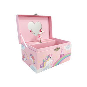 Boîte à musique en papier écologique à manivelle personnalisée avec chanson, boîte de rangement pour bijoux pour enfants, cadeau <span class=keywords><strong>d</strong></span>'anniversaire pour filles - Product Image 1