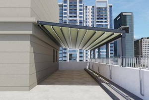 Pergola da Esterno Automatica con Tetto Retrattile in PVC, Sistema Parasole e Antipioggia, Gazebo Pieghevole in Metallo - Product Image 4