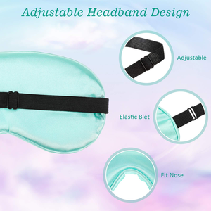 Masque oculaire occultant en soie simulée double face pour la sieste, respirant, avec logo personnalisé, vente en gros - Product Image 3