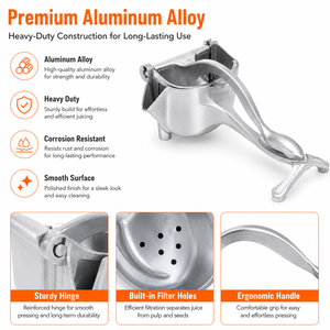 Exprimidor <span class=keywords><strong>Manual</strong></span> de Cítricos de Aleación de Aluminio, Grande, 500g, para Limón, Naranja, Pomelo, para Cocina, Restaurante, Personalizado, OEM, Venta al Por Mayor - Product Image 5