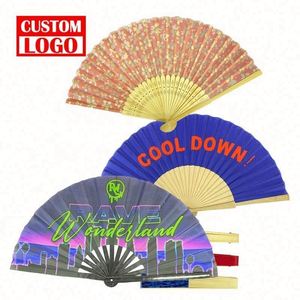 Customized 33cm Black Bamboo Folding Hand Fan Chinese Vintage Style with Painted Technique Quality Business <b>Gift</b> - Product Image 1