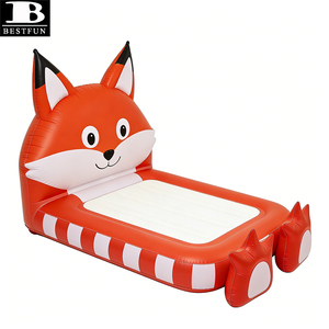 Cama de Viaje Inflable Portátil con Forma de Zorro para Niños Pequeños, Colchón de Aire Aterciopelado para Niños, <span class=keywords><strong>Mueble</strong></span> de Piso Resistente para el Hogar, Campamentos y Pijamadas - Product Image 5