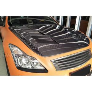Cubierta de motor con apariencia de fibra de carbono real para Infiniti G37 2007-2013, kit de carrocería, accesorios para automóvil - Product Image 3