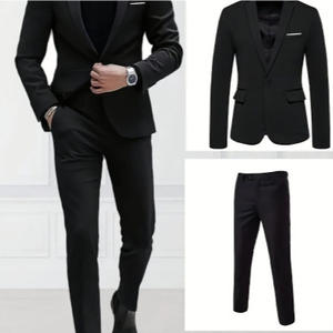 2026 NIEUWE KJ Custom Brand Logo Groothandel Heren Blazers Sets 2-delig Bruiloft Elegant Formele Zakelijke Jassen Broeken Pakken - Product Image 4