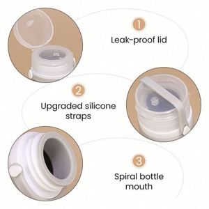 Kit de bouteilles de voyage en silicone compressibles approuvé par la TSA, accessoires de voyage écologiques, ensemble de bouteilles de voyage vides pour shampoing et articles de toilette - Product Image 3