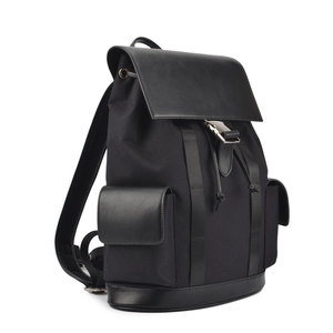 Ba Lô Túi Đeo Lưng Cổ Điển Màu Đen Bán Sỉ Theo Yêu Cầu Ba Lô Dây Rút Cho Nam Ba Lô Da Vải Bố Kiểu Hipster Cho Nam Trường Học - Product Image 2