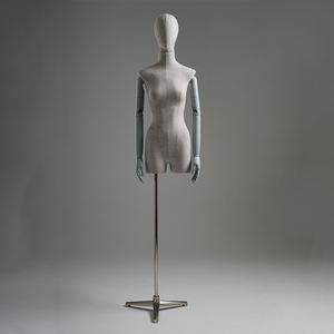 <span class=keywords><strong>Mannequin</strong></span> <span class=keywords><strong>de</strong></span> <span class=keywords><strong>couture</strong></span> demi-corps féminin en tissu <span class=keywords><strong>de</strong></span> haute qualité avec bras en bois, forme <span class=keywords><strong>de</strong></span> robe personnalisée, vente en gros - Product Image 2
