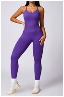2024 femmes sans couture taille haute contrôle du ventre body dos croisé vêtements actifs combinaison une pièce barboteuses