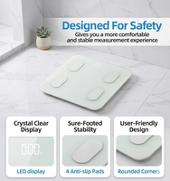 Balance de salle de bain numérique électronique intelligente sans fil Bluetooth pour la maison, 180 kg/396 lb, avec analyse de la composition corporelle