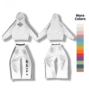 Conjunto Deportivo de Dos Piezas para Hombre, Sudadera con Capucha y Pantalones Deportivos Anchos con Efecto Desgastado, Lavado Ácido Personalizado - Product Image 1