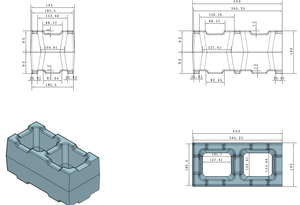 Vật liệu nhựa bê tông lồng vào nhau khối tường rỗng khối khuôn rỗng gạch xi măng khuôn - Product Image 3