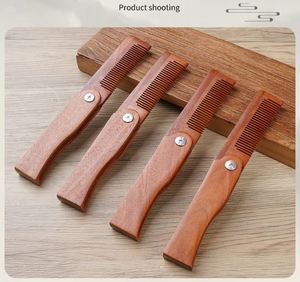 Custom logo Printed Factory Wholesale Portable Sandalwood Foldable Comb Custom Folded Pocket <b>Beard</b> <b>Care</b> Comb - Product Image 4