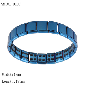 <span class=keywords><strong>Bracelet</strong></span> magnétique <span class=keywords><strong>bleu</strong></span> pour hommes et femmes, bijou en acier inoxydable, avec élastique, Balance de santé, couleur <span class=keywords><strong>bleu</strong></span>, vente en gros, 2 rangées - Product Image 2