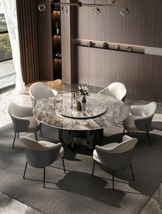 Mesa de comedor de piedra sinterizada de lujo, juego de mesa de muebles de comedor, mesa de comedor redonda - Product Image 5