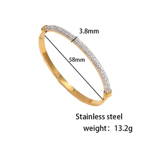 Venta al por mayor de fábrica, transfronteriza, pulsera de lujo para mujer, de acero inoxidable, impermeable, que no se decolora, con diamantes brillantes, chapada en oro de 18K - Product Image 5