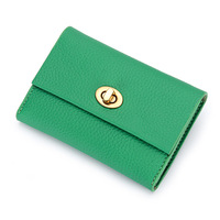 Dompet Pendek Wanita Kulit Sapi Asli Model Fashion Grosir, Penutup Terbuka, Tempat Kartu, Lapisan Poliester, Kantong Koin