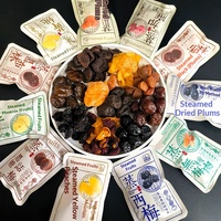 Fruits confits de forêt profonde Zero Degree : pruneaux, baies de laurier, prune confite, prune acide, pêche jaune, en vrac pour le bureau