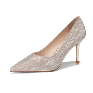 Escarpins à talon aiguille et bout pointu 6681X, avec empeigne scintillante, chaussures de mariée à enfiler, tendance mode toutes saisons - Product Image 4