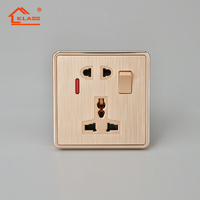 KLASS Prise murale universelle USB en or brossé simple/double 13A norme britannique avec prises USB CE