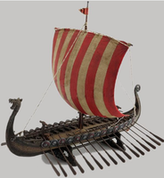 Statue personnalisée en bronze de navire viking, sculpture de guerrier avec épées, figurine de bateau, sculpture de dragon, décoration moderne abstraite pour l'extérieur
