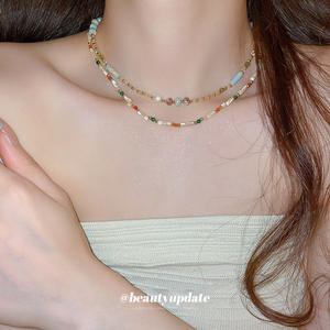 בתפזורת הסיטונאי נשים בנות קיץ תכשיטים מתוקים לבן מים מתוקים פנינים בוהו - Product Image 3