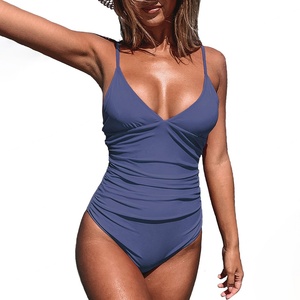 Maillot de bain une pièce personnalisé pour femme, effet ventre plat, col en V, pour la plage et le fitness - Product Image 1