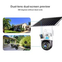 Caméra de sécurité extérieure sans fil 4G V380Pro 4MP à double objectif avec panneau solaire 7,5W et batterie 8000 mAh