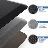 Tapis de sol de cuisine moderne en PVC antidérapant et anti-fatigue de 12 mm, résistant aux taches et adapté aux animaux domestiques