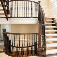 LD-Metal Modern  Balustres et meneaux ronds en fer forgé, laiton doré et noir, style français, 5/8 po, pour la décoration d'escaliers