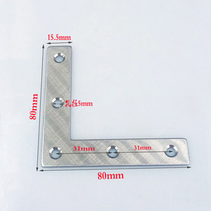 Soporte de esquina en forma de L de acero inoxidable de 39 mm x 39 mm con orificios de 5 mm para refuerzo de muebles - Product Image 4