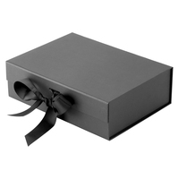 Boîtes d'emballage en papier pour soins de la peau, classiques, noires, avec ruban, recyclables, personnalisées, de luxe, avec fermeture magnétique, pour cadeaux