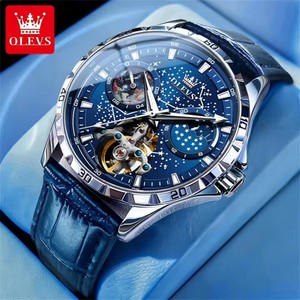 Flywheel <b>Skeleton</b> <b>Automatic</b> <b>Watch</b> for Men Luminous Starry Sky Waterproof Business Wristwatch Mechanical <b>Watch</b> 6689 - Product Image 5