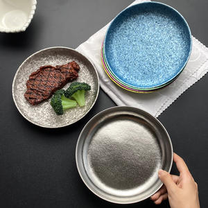 Assiette en titane pur cristallin mat, grand motif de fleurs de glace, facile à nettoyer, légère, pour fruits et légumes, pour la maison et l'extérieur - Product Image 1