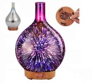 Wholesale glass incense purification diffuser night light home office essential oil atomizing luxury electric diffuser for home
