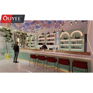 3D Restaurante Bubble Tea Shop Diseño de interiores Coffee Bar Station Restaurante Muebles Mesas y sillas Bar Restaurante Contadores - Product Image 2