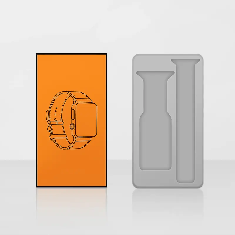 Оптовая продажа, Пользовательский логотип, новый дизайн, стальной нейлоновый кожаный ремешок для часов, оранжевый футляр, длинный ремешок для часов, подарочная коробка