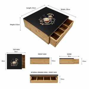 Support à capsules de café en bambou de qualité supérieure avec tiroir coulissant fluide, organisateur de <span class=keywords><strong>rangement</strong></span> empilable pour station <span class=keywords><strong>Nespresso</strong></span> - Product Image 4
