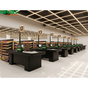 Modern Retail <b>Checkout</b> <b>Counter</b> POS Cashier Desk for Supermarket Mini Mart Store - Product Image 1