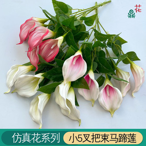 Lirios Calla Rojos Artificiales de 5 Cabezas, 44 cm, Flores de Seda para Decoración de Bodas - Product Image 3