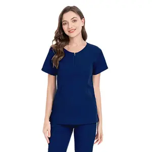 Wholesale Polyester Rayon Spandex Elastic Custom Logo Girls Hospital Uniforms Scrubs For Women Medical Lab Coats Nurse Uniform