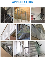 Main courante en alliage d'aluminium durable de conception moderne pour escalier extérieur, décoration de bâtiment sécurisée, application murale au sol