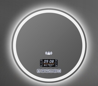 Miroir de beauté intelligent de luxe avec lumières LED capteur de corps de cadre en verre pour décoration murale de salle de bain miroir rond moderne