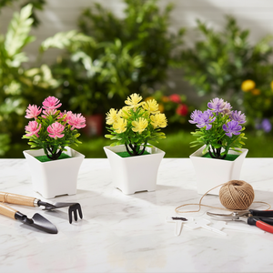 室内卓上装飾ミニ人工植物ミニ鉢植え人工花デスクプランター（鉢付き）自宅オフィス用 - Product Image 3