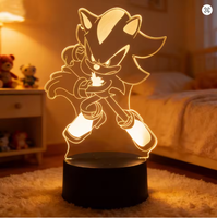 Figurines d'anime Hedgehog Harajuku, lampes de nuit LED 3D, lampes de table mignonnes de dessin animé pour la décoration de la maison et de la chambre, jouets pour enfants, cadeaux