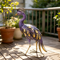 Statue de jardin artisanale en forme de paon violet, décoration extérieure pour maison, villa, patio