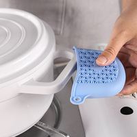 Siliconen pannenlappet met handclip, isolatie, hittebestendig, antislip, voor hete pannen, koekenpannen en sauspannen