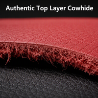 Accessoire universel pour l'intérieur des voitures, housse de volant en cuir véritable respirant, couture à la main DIY, couche supérieure en cuir de vache
