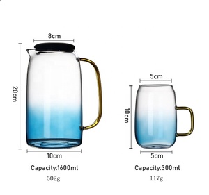 52Oz/1550Ml Cao Cấp Khối Lượng Lớn Handmade Màu Xanh Glass <span class=keywords><strong>Pitcher</strong></span> Với Silicone Nắp Cho Nước Jug Iced Tea <span class=keywords><strong>Juice</strong></span> Nước Giải Khát - Product Image 6