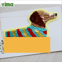 Grands patchs à paillettes réversibles personnalisés broderie au fer hibou chien tigre licorne animaux de dessin animé patchs pour vêtements d'enfants